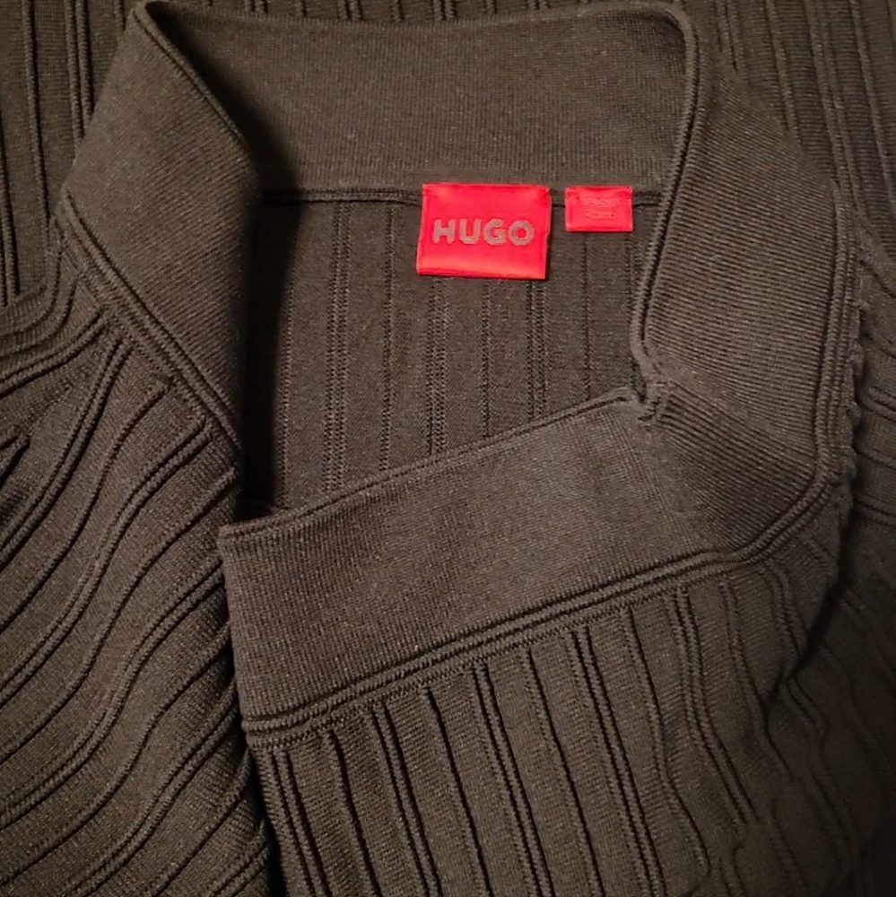 HUGO MIDI TUBE SKIRT IN A STRETCH RIBBED KNIT